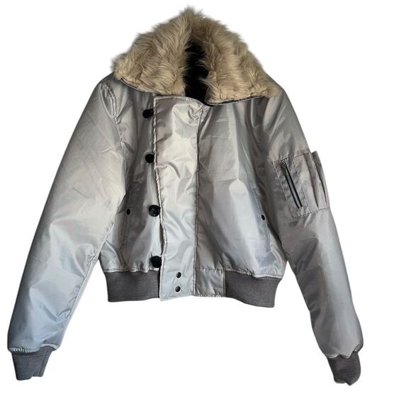 Silver grey men’s jacket size xl bomber new nwot - Picture 1 of 6